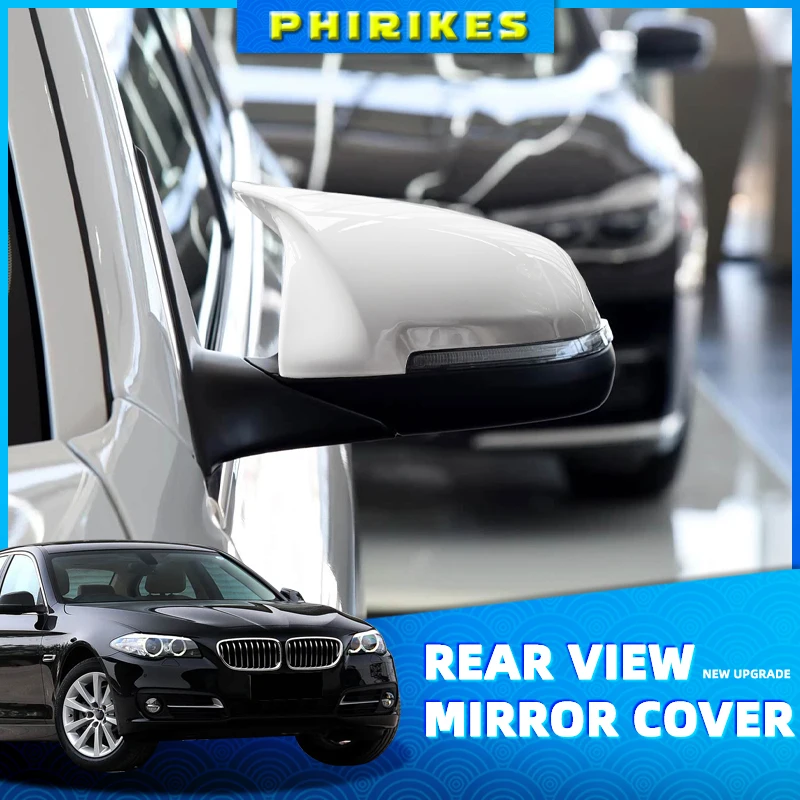 Weiße Spiegelabdeckung für Auto-Seitenspiegel, Spiegelkappenabdeckung für BMW 5er 6er 7er Serie F10 F11 F18 F07 F12 F13 F06 F01 F02 LCI
