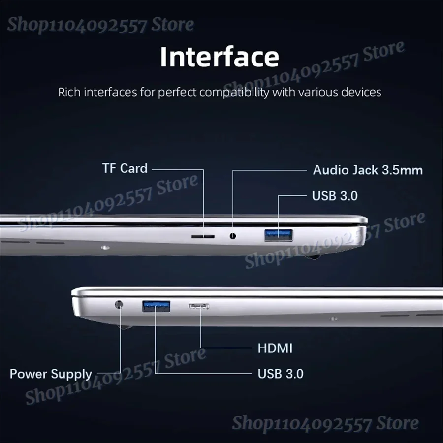 Nowy 14,1-calowy ultra cienki laptop i7 Komputer z systemem Windows 11 Pro 16 GB 2 TB Notebook 1920*1080 Intel Core i7 7500U Komputer biurowy do nauki