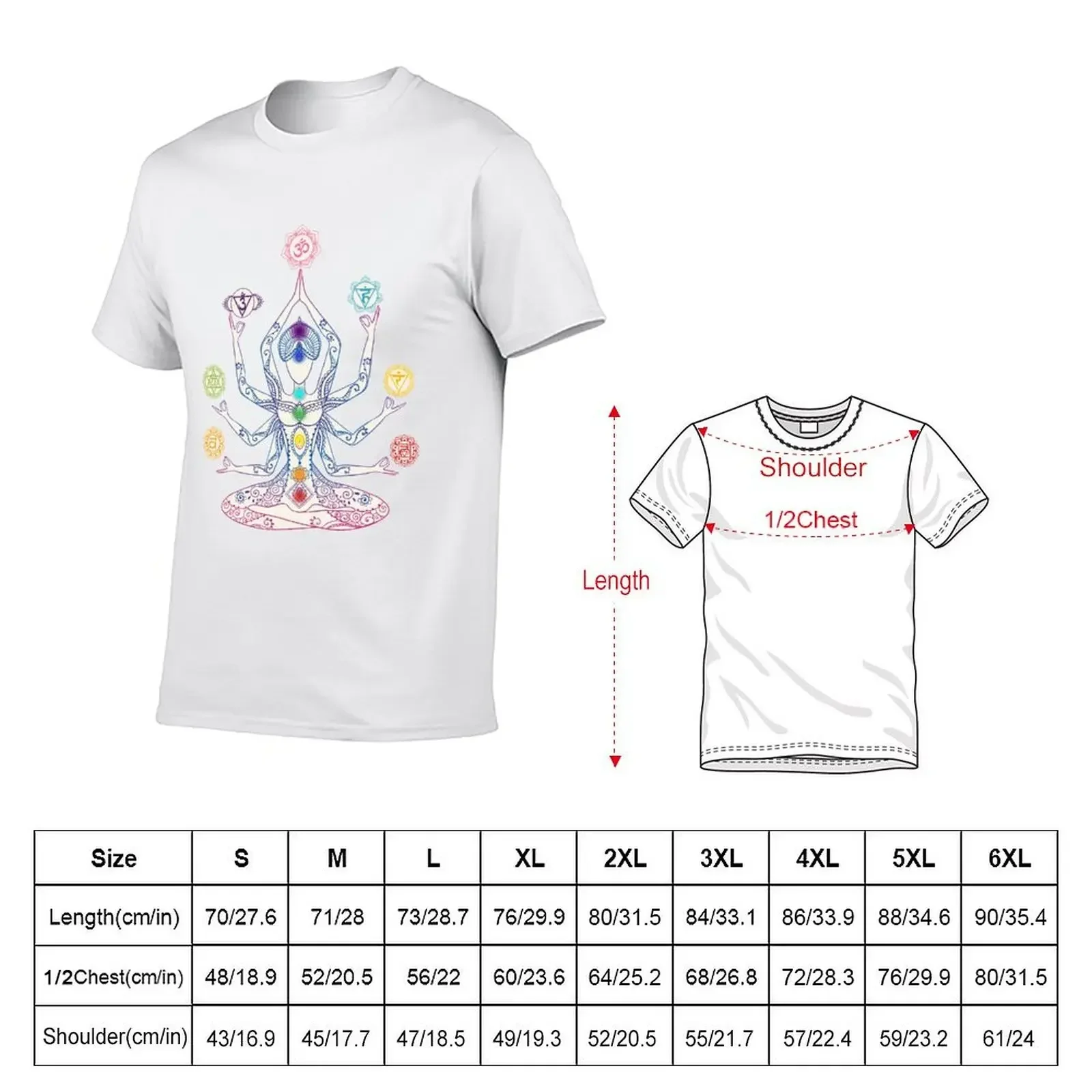 Chakras T-Shirt vintage oversizeds rapper graphic tees graphic t shirts oversized t shirts for men