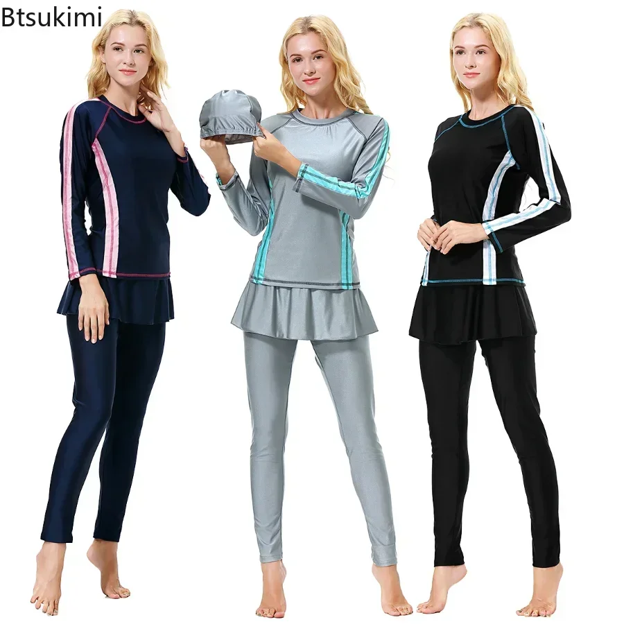 2025 Women's Muslim Swimwears Muslim Swimsuit for Femme Musulmane Swimwear Conservative Swimwears Abaya Traditional Swimsuits