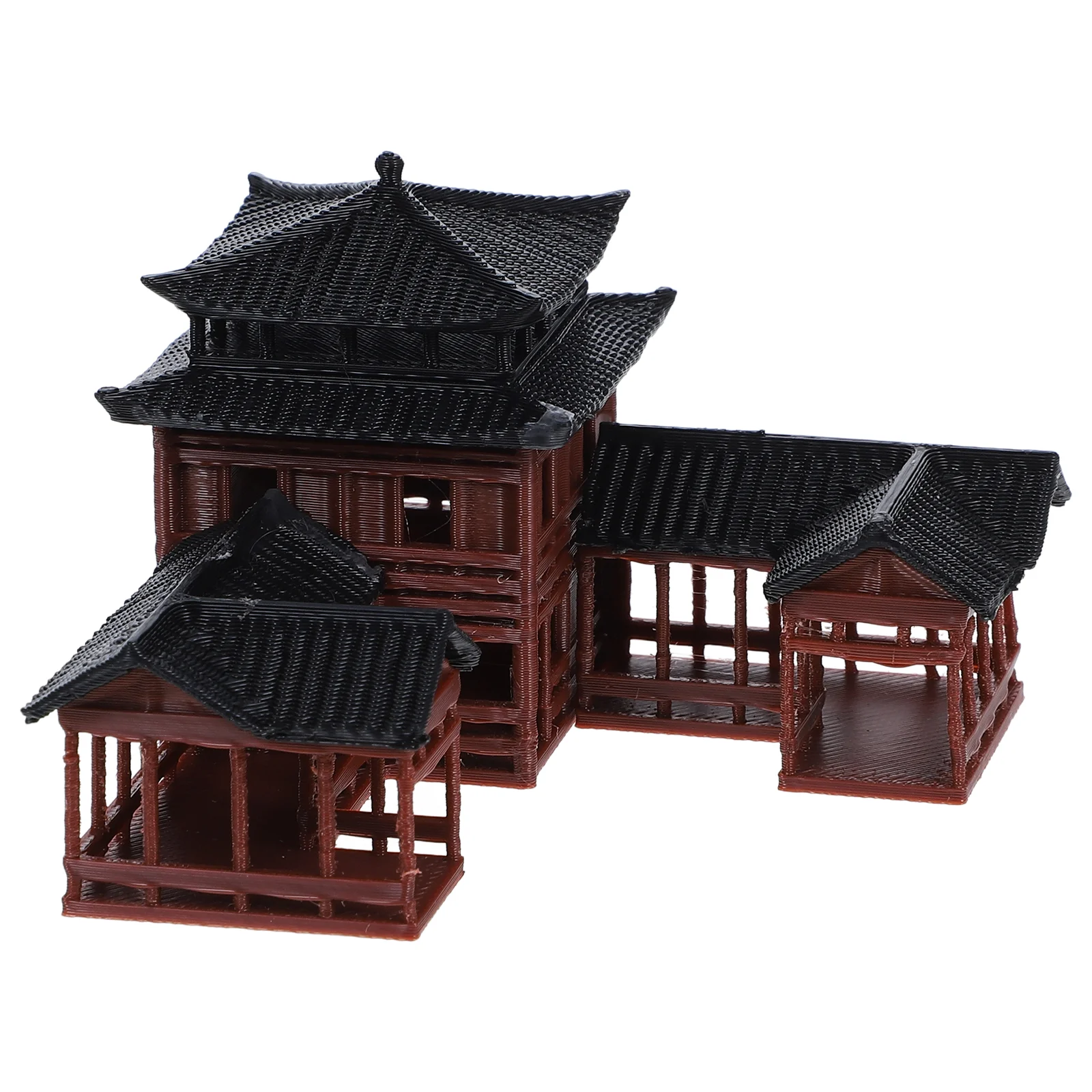 Bonsai Model Garden Statues Pagoda Plastic Building Chinese Inn for Home Desktop Architectural Figurine Traditional