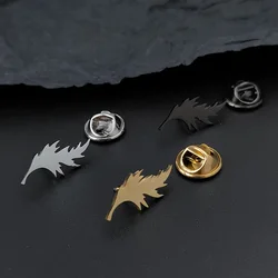Gold-plated feather badge, men's suit brooch, black lapel pin, clothing accessories set, boyfriend gift