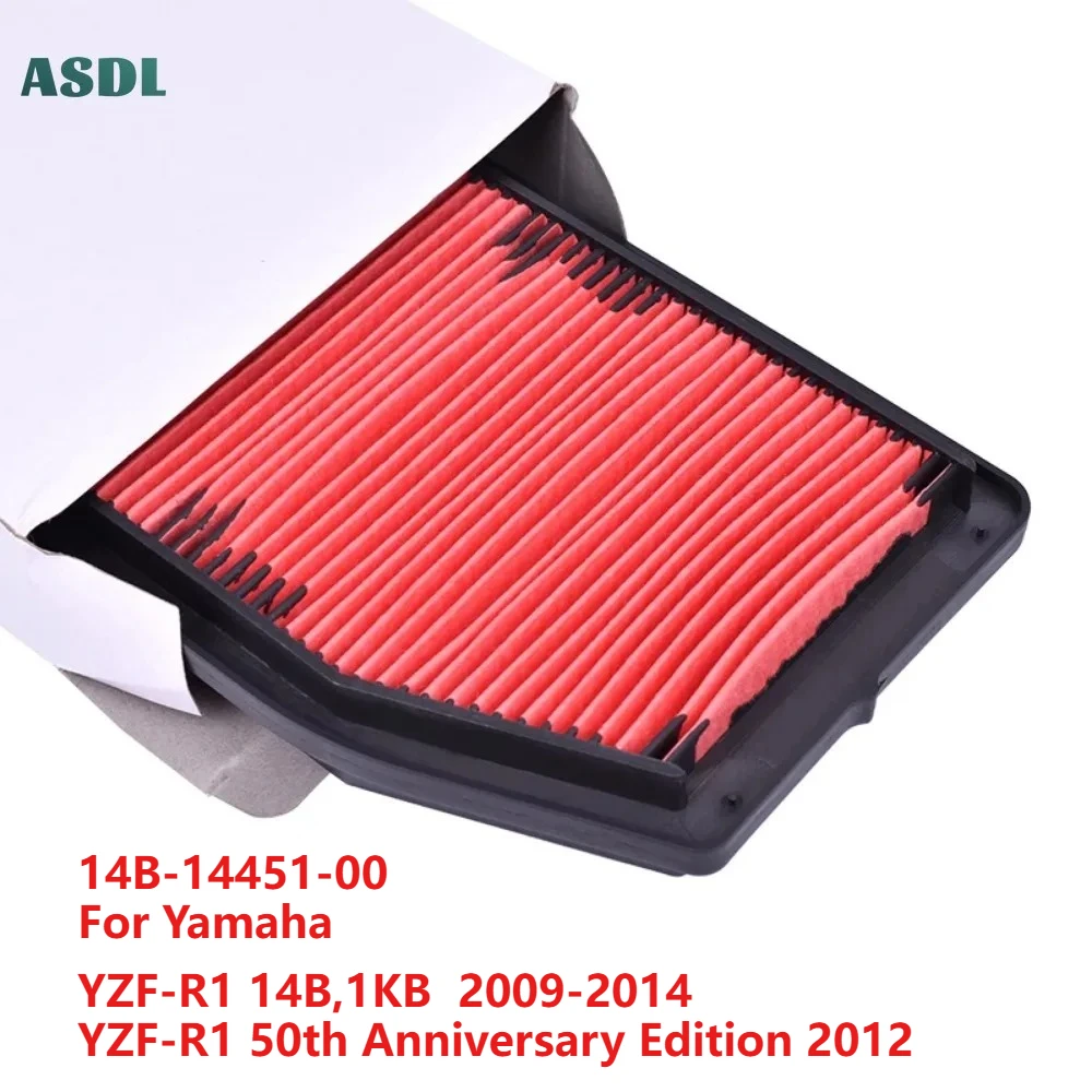 

4923 Motorcycle Air Filter for Yamaha YZF-R1 14B 1KB 2009 2010 2011-2014 YZF R1 50th Anniversary Edition 2012 14B-14451-00 YZFR1