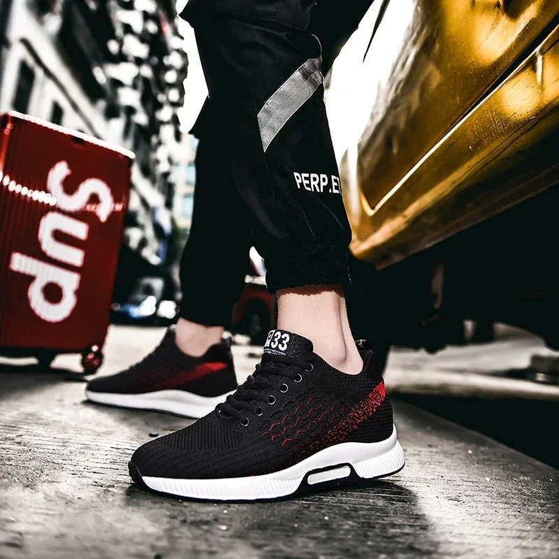 

Новая мужская и женская спортивная обувь с летающей сетчатой поверхностью, дышащая подошва из ЭВА, мягкие, легкие, нескользящие, удобные теннисные туфли