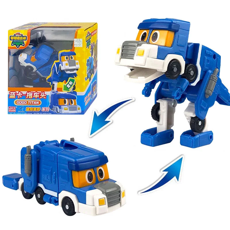 Figuras de acción Gogo Dino 2018, las más nuevas, de ABS con mínima deformación, REX, coche transformable, avión, lancha, grúa, juguetes de dinosaurios para niños