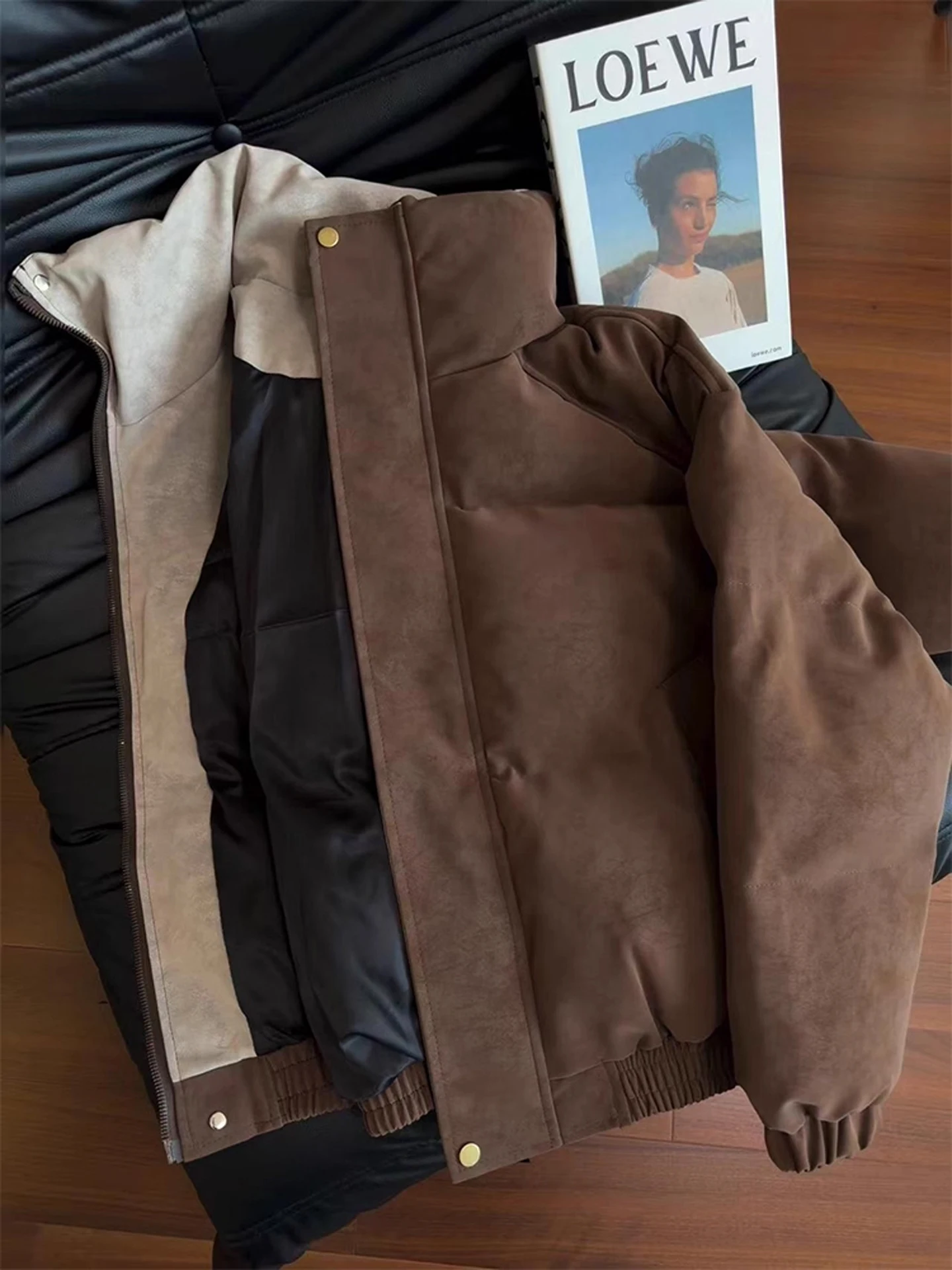 

Heavyweight PU Leather Dyed Jaet Men's Winter Warm Stand Collar Bread Sle down Cotton Coat Stand Fit Pure E-commerce