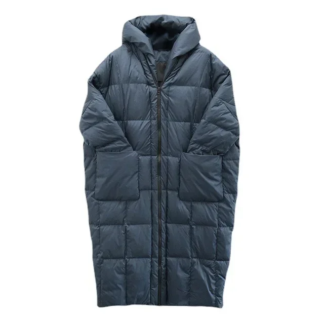 New Loose Cotton-padded Jacket White Duck Down Lengthened Thickened Womens Long Cotton-padded Jacket for Women