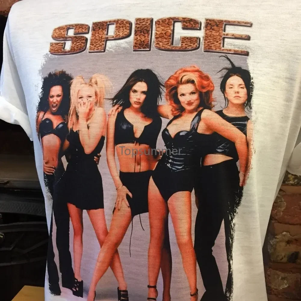 Spice Girls White T Shirt! 90\'S Spiceworld Geri Victoria Emma Mel B Mel C. Men\'S & Women\'S All Size