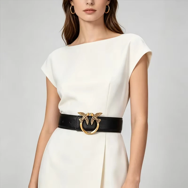 For Pinko Women's Belt Luxury Minimalist Pearl Fashionable Accessory for Daily Commuting And Dating Vintage Condition