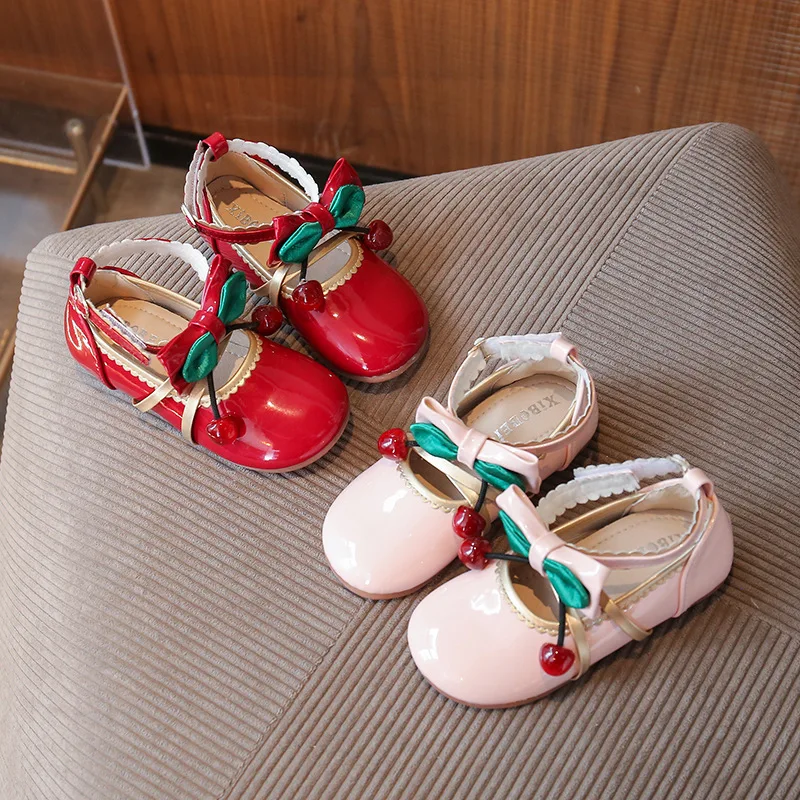 

Fashion Girls Princess Shoe 2025 Autumn New Kids Bow Leather Shoes Sweet Cute Girl Casual Shoe Simple Child Performance Shoes