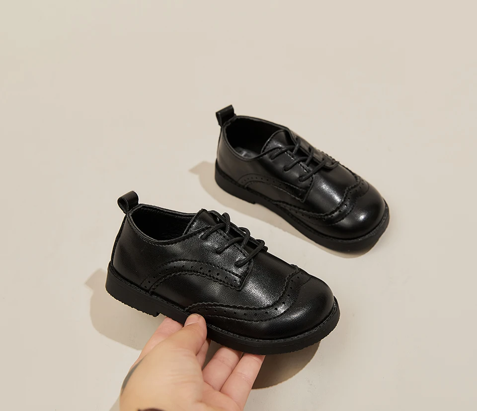 Kinder-Schuhe für Babys, Kleinkinder, Jungen und Mädchen, klassische, bequeme, formelle Schuhe für Partys, Hochzeiten und die Schule, Flats, Größe 21-30 – Detail 3