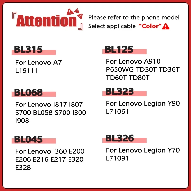 XDOU BL315 BL068 BL045 BL125 BL323 BL326 High Quality Battery For Lenovo A7 A910 I817 I807 i360 E200 Legion Y70 Y90