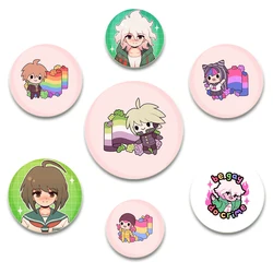 58MM Anime Danganronpa Cartoon Figure Brooches Cosplay Exquisit Badge for Collar Backpack Hat Accessory Handmade Enamel Pins