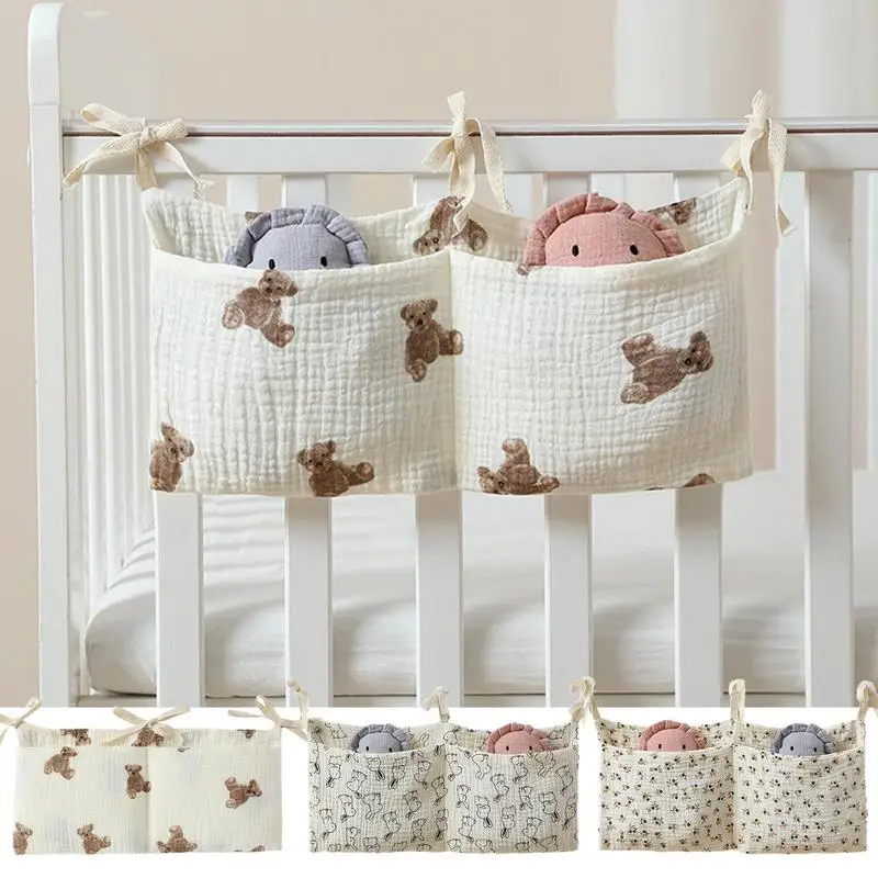 

Baby Crib Organizer Hanging Bag Bedside Storage Bag for Dormitory Bed Bunk Hospital Bed Rails Book Toy Diaper Pockets Bed Holder