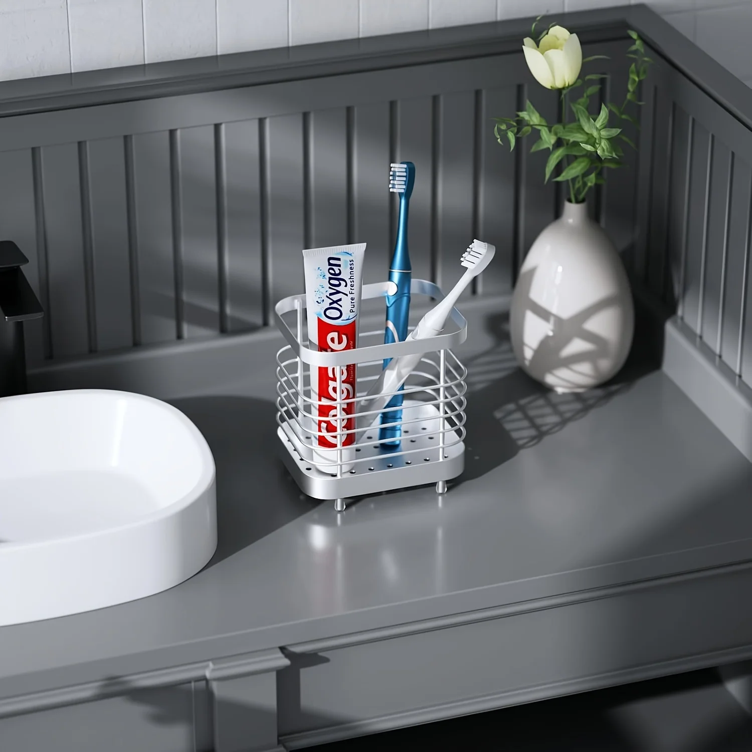 1pc Multifunctional Toothbrush and Toothpaste Holder, Bathroom Accessory