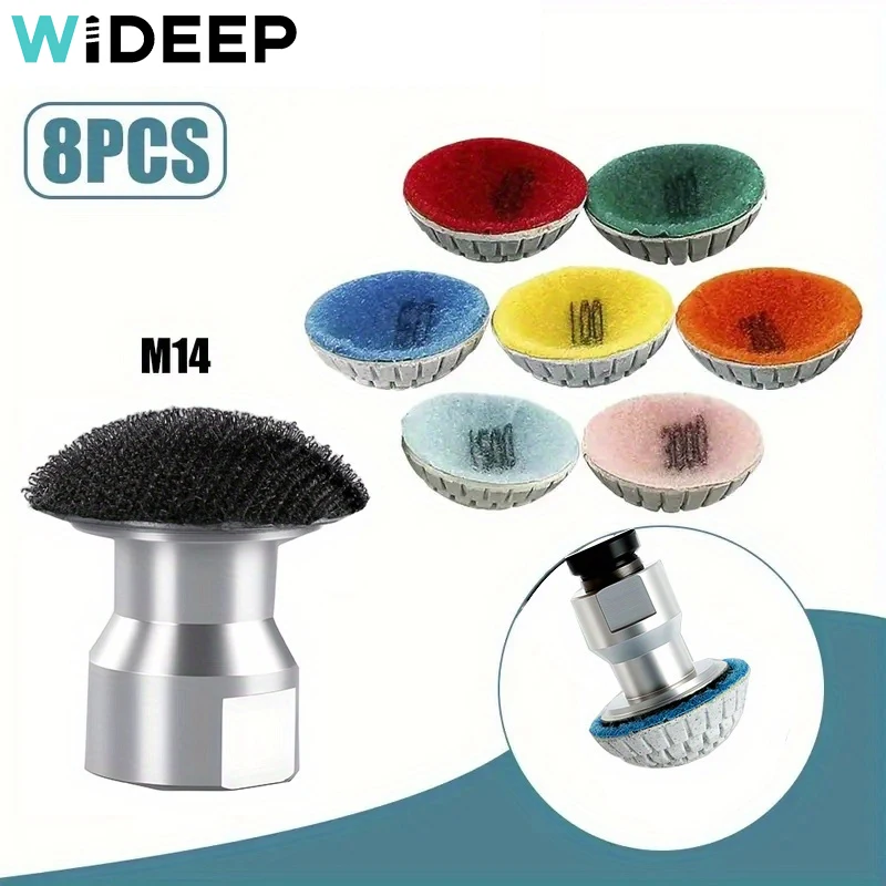 

8Pcs 2inch Soft Grinding Wheel Wet Dry Polishing Pad Sanding Disc For Stone Concrete Hard Surfaces Polishing Sanding