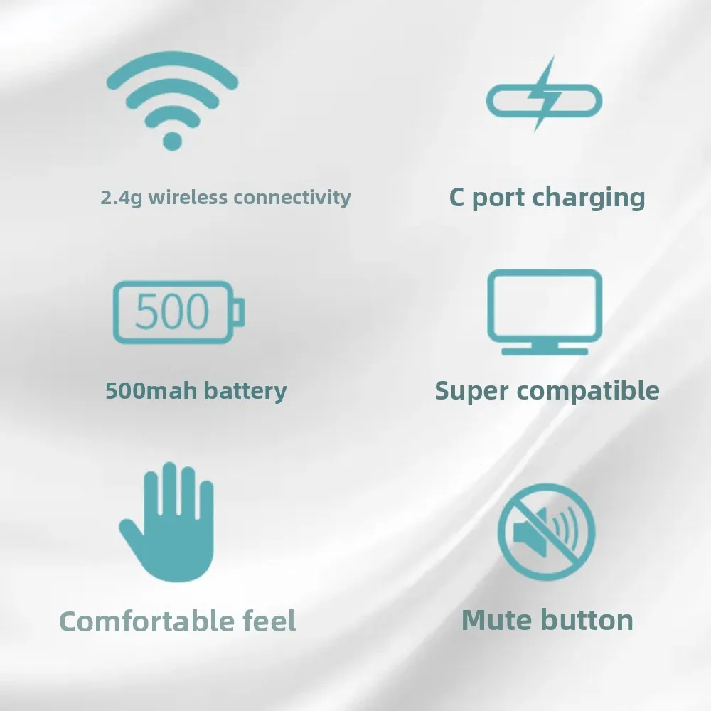 Mouse wireless Bluetooth 2.4G Mouse wireless trasparente ricaricabile per laptop Mouse ricaricabile silenzioso ad alta precisione