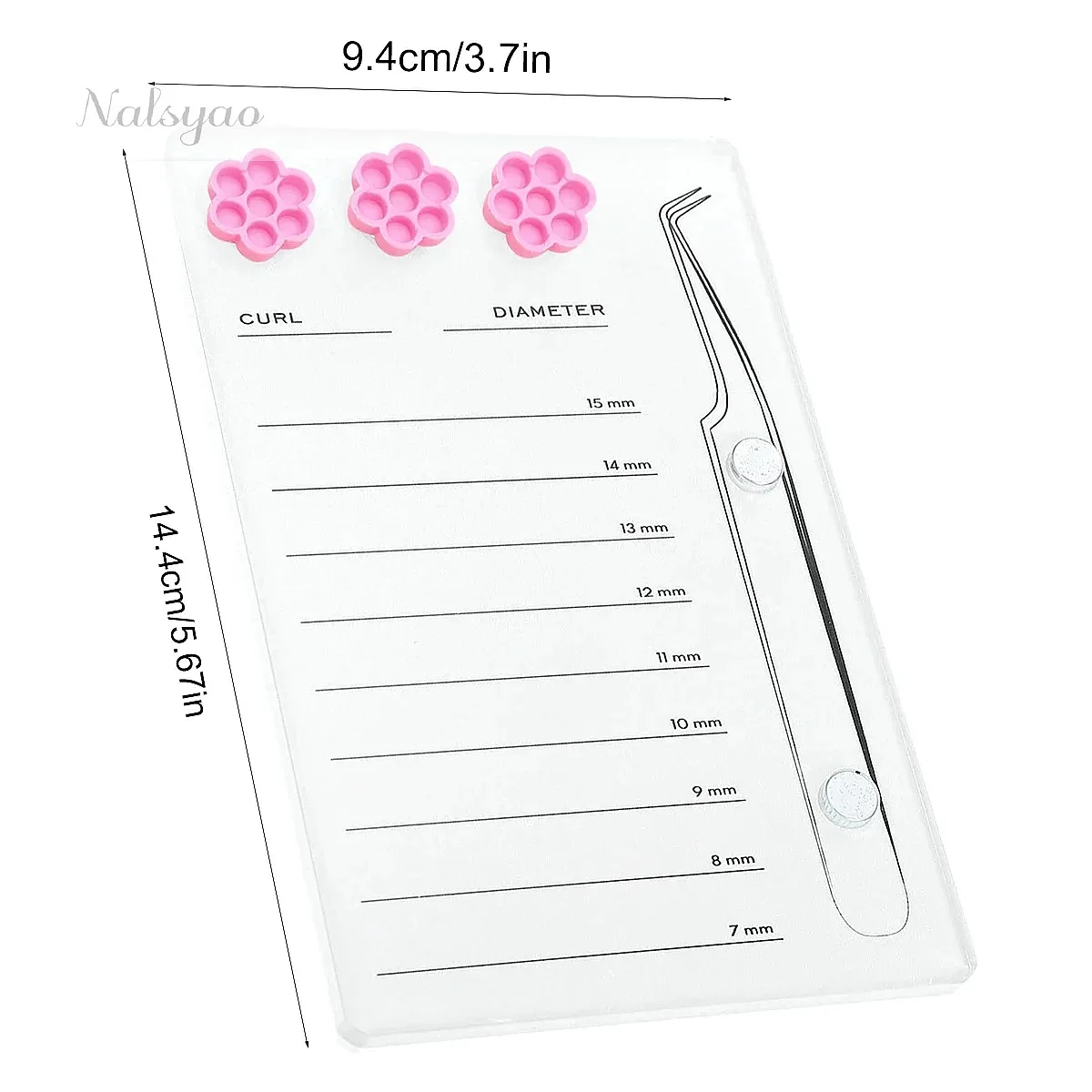 Eyelash Extension Scale Holder Magnetic Acrylic Lash Board with Glue Pallet Cup False Eyelashes Pad Makeup Tool