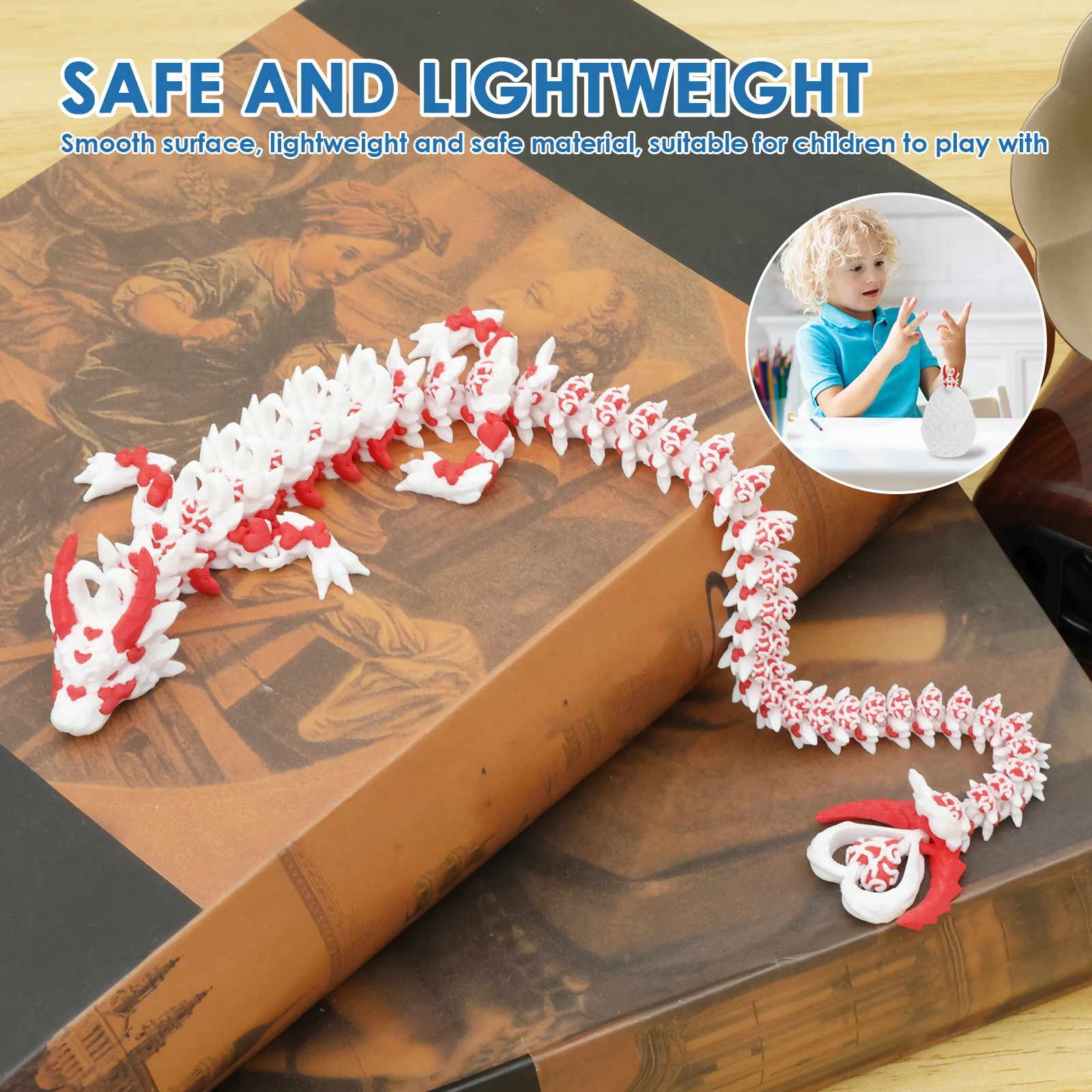 مجموعة التنانين المفصلية الصغيرة مجموعة ألعاب غامضة مطبوعة رائعة متعددة الأغراض تنين ثلاثي الأبعاد في البيضة لتزيين المكتب #2