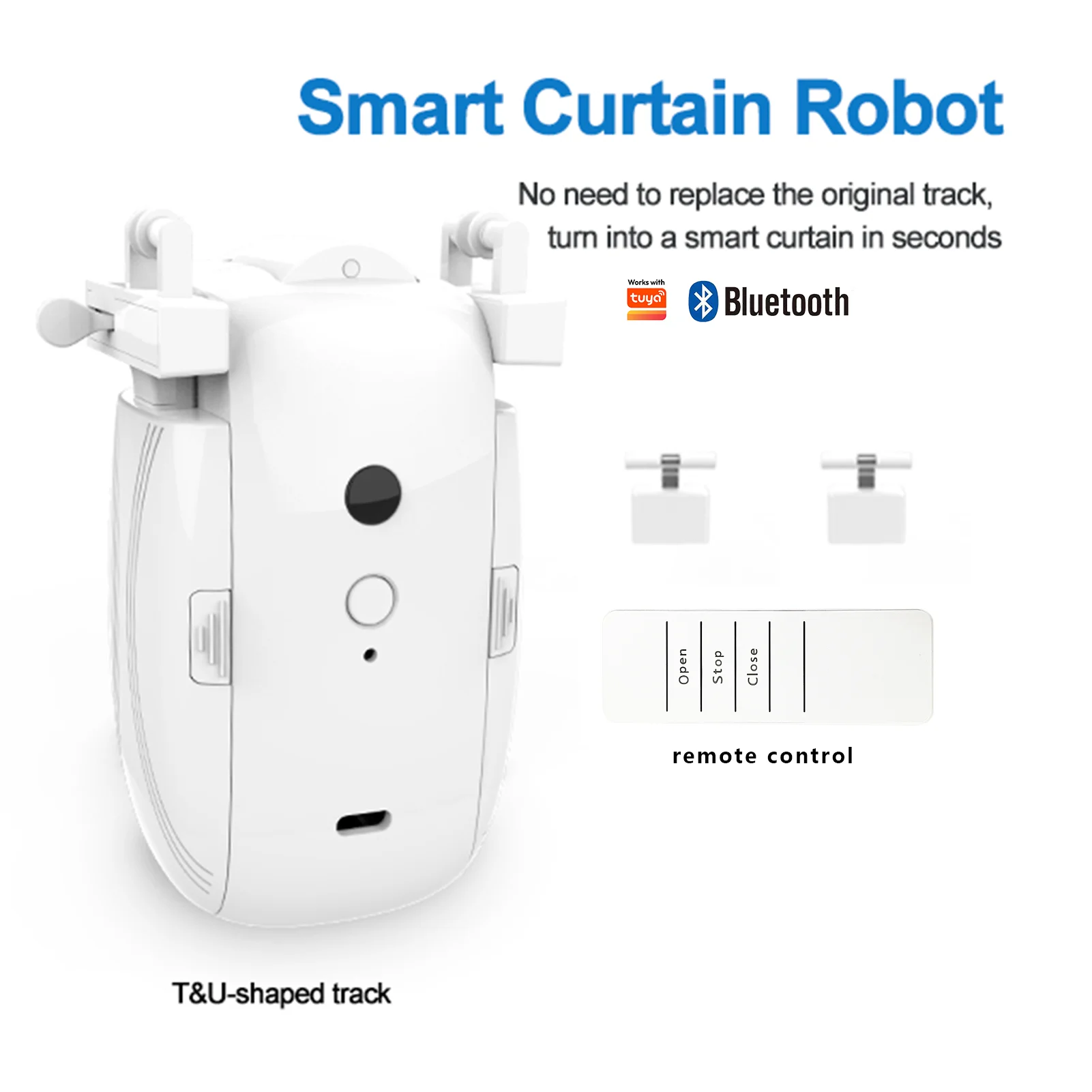 

Робот Smart Curtain (T/U-образная гусеница) Bluetooth APP Управление коротким радиусом действия, таймер, оттягивается, грузоподъемность 8 кг