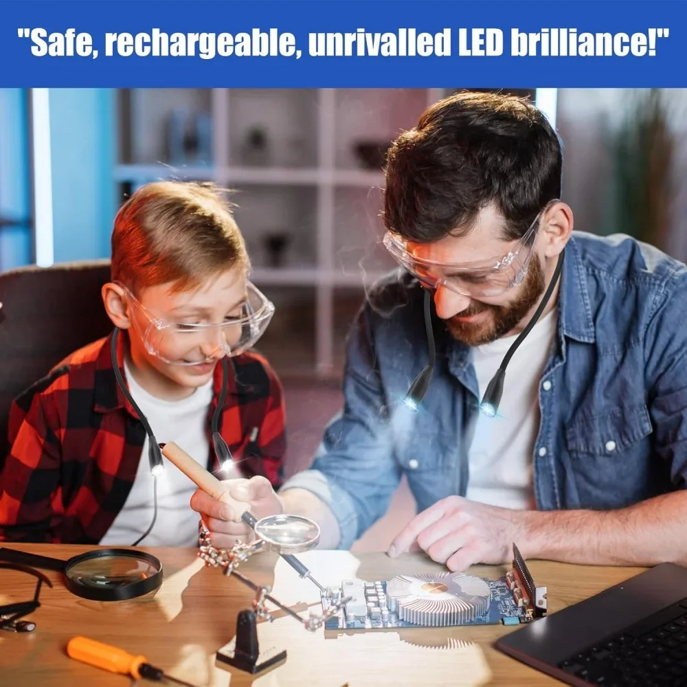 Lampada a sospensione a LED per collo Lampada da corsa notturna a LED portatile per esterni Lampada da lettura per collo con braccio flessibile a 3 colori ricaricabile