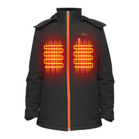 Winter Men's Heated Jacket 7.4V Battery Rechargeable Back Heating Warmth Wind and Cold Protection