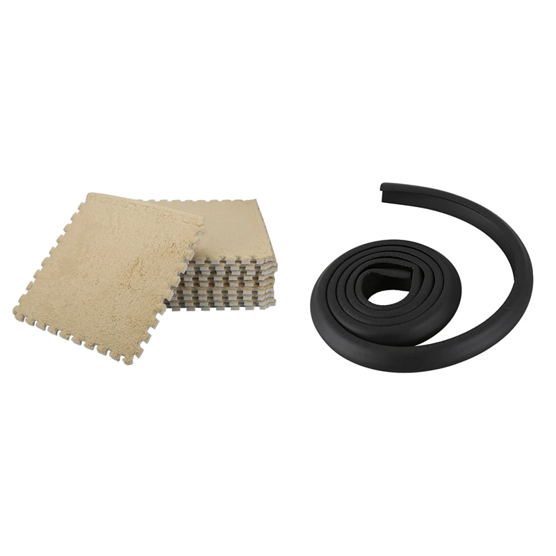 

2M Children Protection Table Guard Strip Products Edge With 10Pcs Interlocking Foam EVA Mat Carpet Tiles