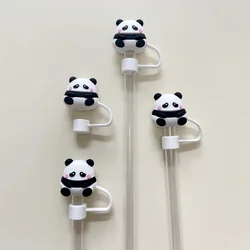 Cute Silicone Straw Cover Cap For Stanley Cup 40/30 oz Tumbler Accessories Kawaii Panda Straw Stopper Tips Cover For 10mm Straws