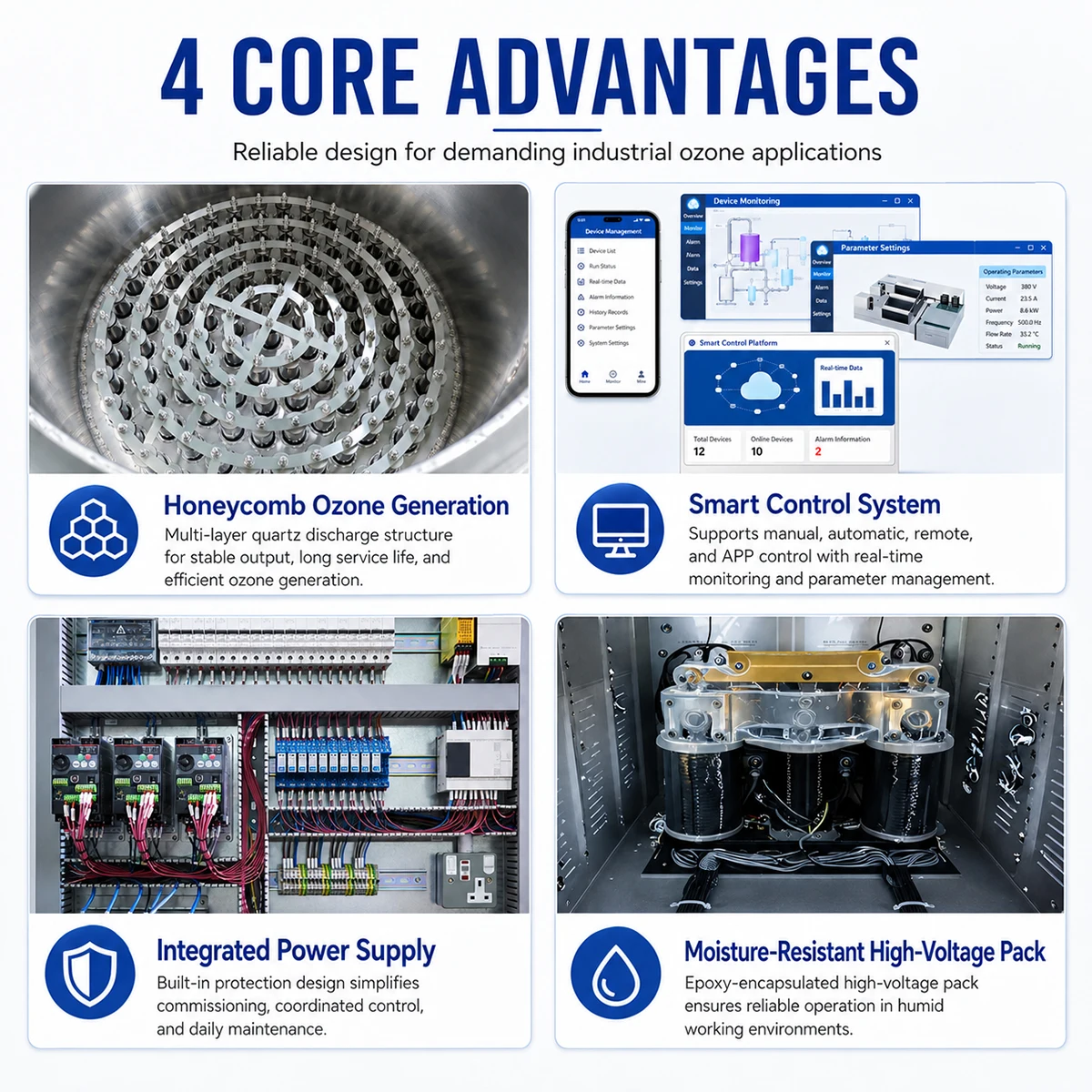 Heavy Duty 100g/h Ozone Generator Industrial Water Ozonator Multi Functional Ozone Machine For Water Treatment Project