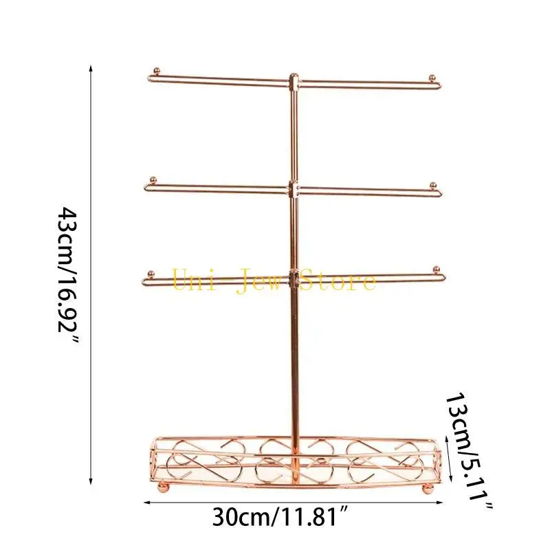 40 جيجابايت 3 الطبقة ارتفع الذهب عرض موقف القرط أساور الساعات تخزين معلق انفصال منصة عرض مجوهرات لاستخدام جامع #6