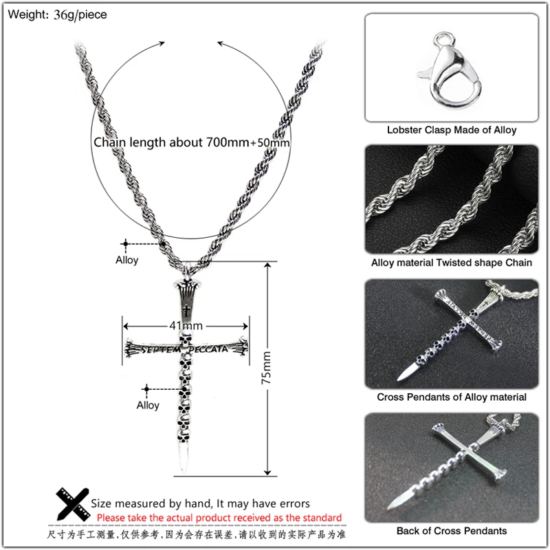 الهيب هوب خمر الجمجمة الصليب قلادة قلادة اكسسوارات الديكور هالوين هدية شبح رئيس القلائد الطويلة سلسلة عنق حلية