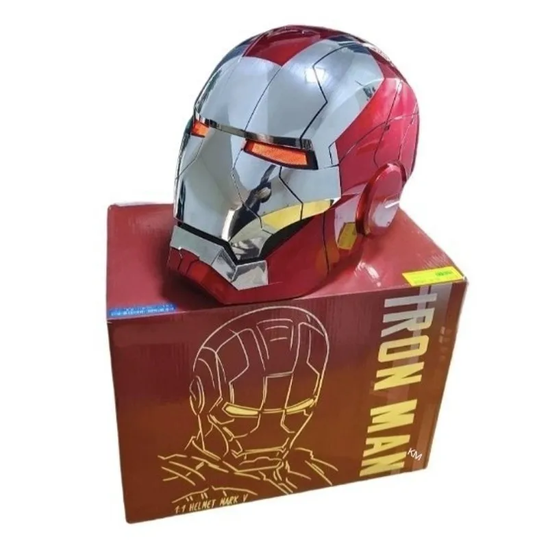 Nuovo casco Jarvis Iron Man Mk5 Real Man indossabile e deformabile con controllo vocale apertura elettrica e tocco del telecomando Ak