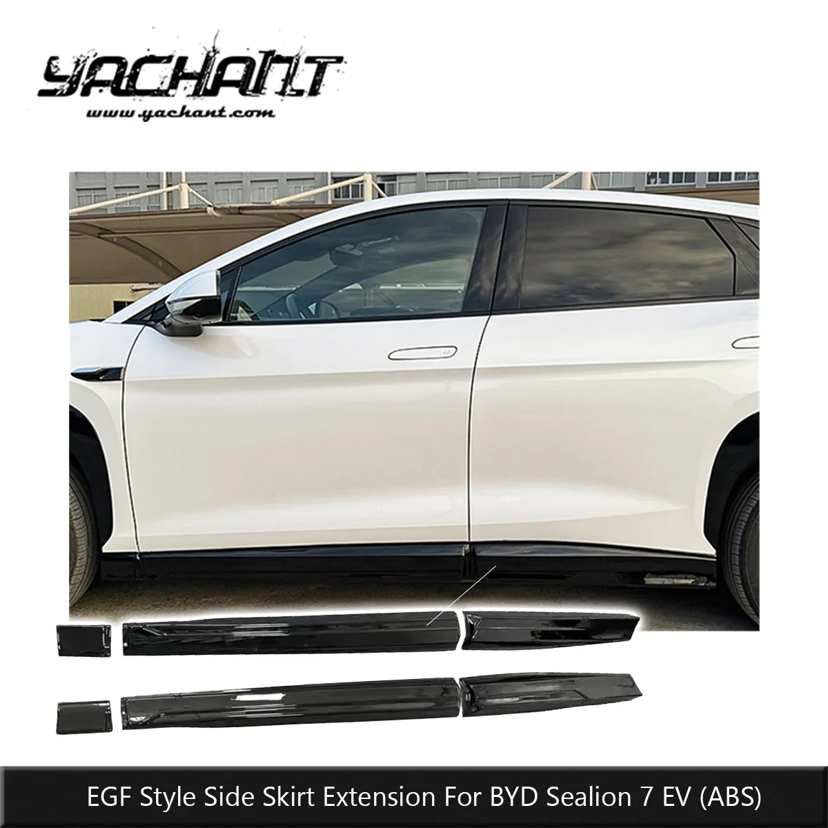 Накладки на пороги из АБС-пластика в стиле EGF для BYD Sealion 7 EV, нижние накладки на кузов, боковые контурные элементы, декоративная отделка