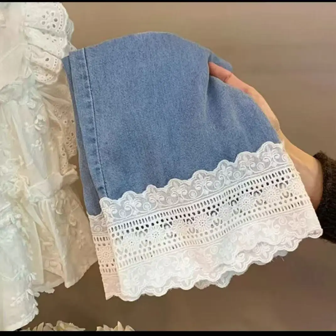 Girls Spring Summer Jeans 2026 New Arrival Baby Toddler Wide Leg Pants Thin Denim Trousers Kids Casual Clothing