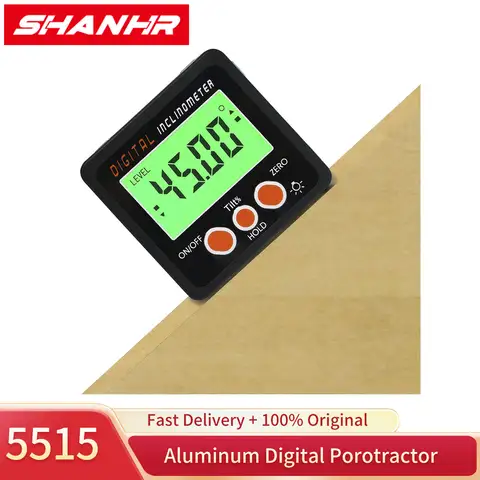SHANHR Aluminum Angle Cube Level Box Digital Angle Finder Gauge Magnetic Angle Level Finder Digital Protractor Inclinometer