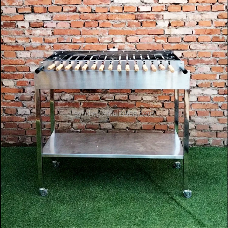 Electric Turning Coal Stainless Steel Spiedini Grill BBQ 40 Single Automatic Arrosticini Grill