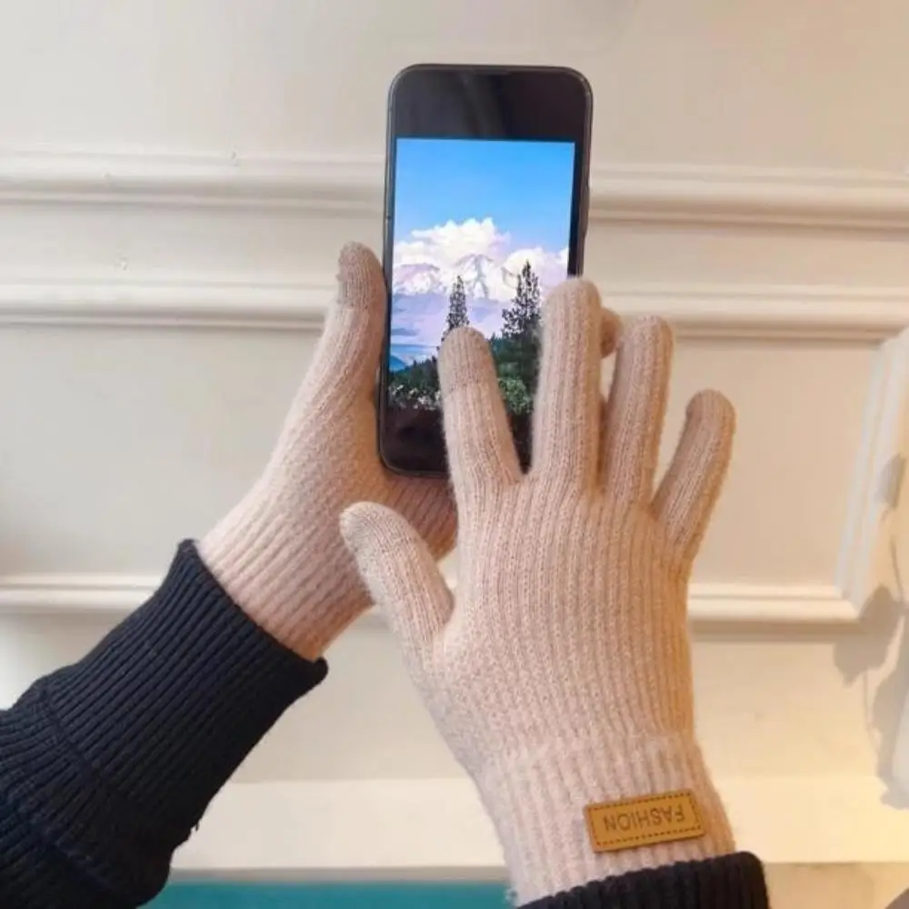قفازات الشتاء قفازات لمس دافئة للنساء والرجال قفازات محبوكة مرنة للطقس البارد مقاومة للبرودة ولمسة حساسة #4