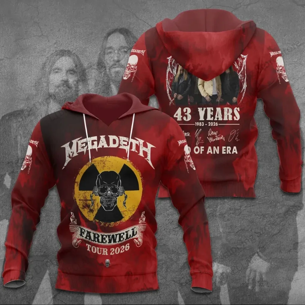 Unisex-Hoodie in hoher Qualität mit 3D-Design – im Retro-Stil der Rockband Megadeth – ein trendiges Sweatshirt für Herbst/Winter, ideal für Teenager. – Detail 16