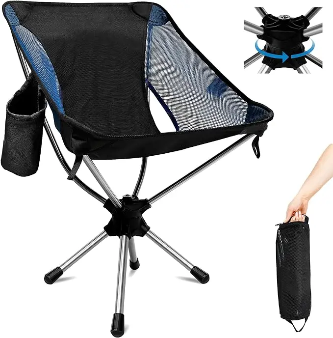 

Lightweight Portable 360 Degree Swivel Aluminum Camping Chair Folding Beach Moon Chair