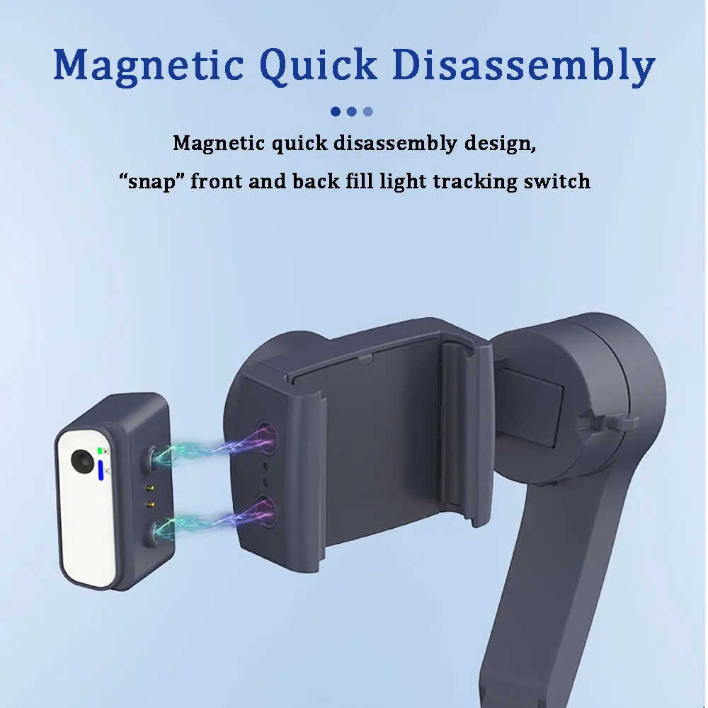 Desiontal 2024 New F12 Video Stabilizer Magnetic Fill Light AI Three-axis Anti-shake Mobile Handheld PTZ Broadcast Magic