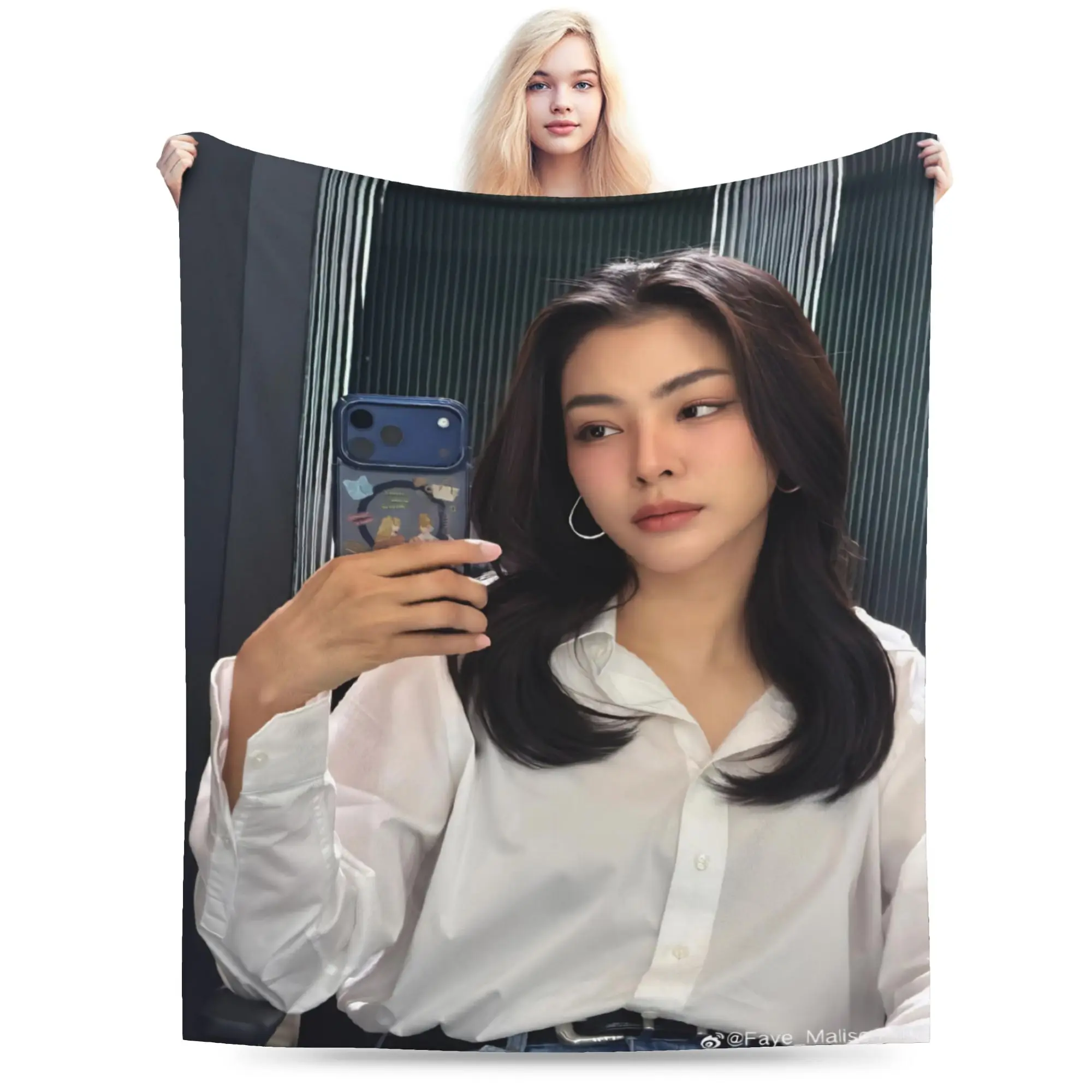 F-Faye P-Peraya M-Malisorn  Print Blanket For Men Women Warm Cozy Fluffy  Throw Blankets for Living Room