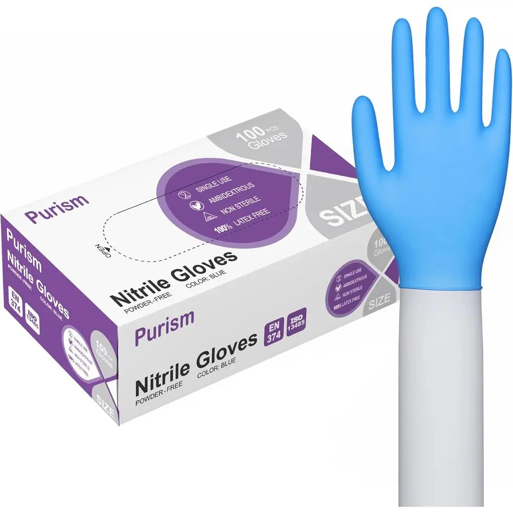

Disposable Nitrile Gloves, 100-1000 Pcs, Blue, Various Sizes, Latex-Free, Powder-Free