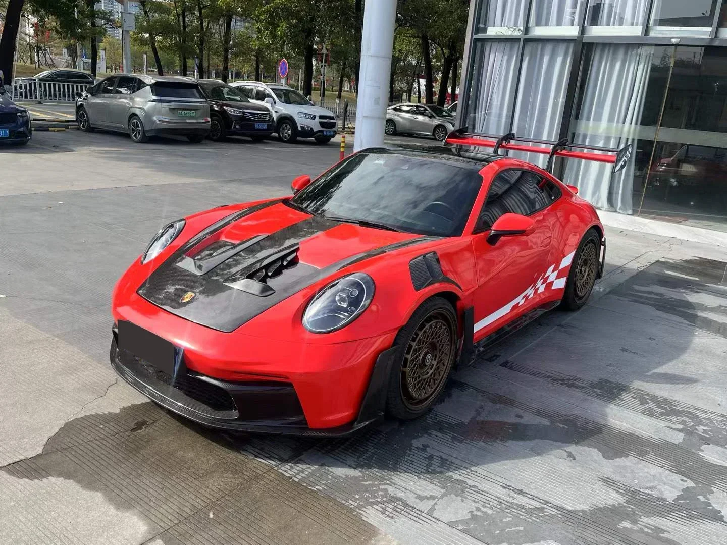 طقم هيكل GT3RS لبورشه 911 992 ترقية GT3RS أطقم هيكل من ألياف الكربون الجافة مصدات السيارة جودة عالية