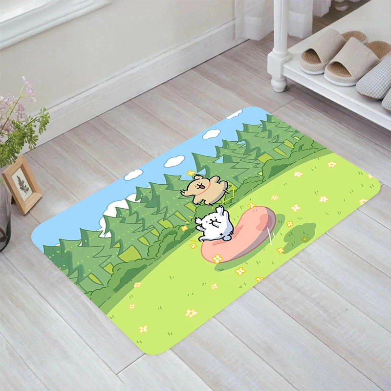 

Kawaii Line Dog Maltese Floor Mat Balcony Doormat Entrance Door Kitchen Carpet Living Room Home Rugs Carpets Foot Rug Mats Bath