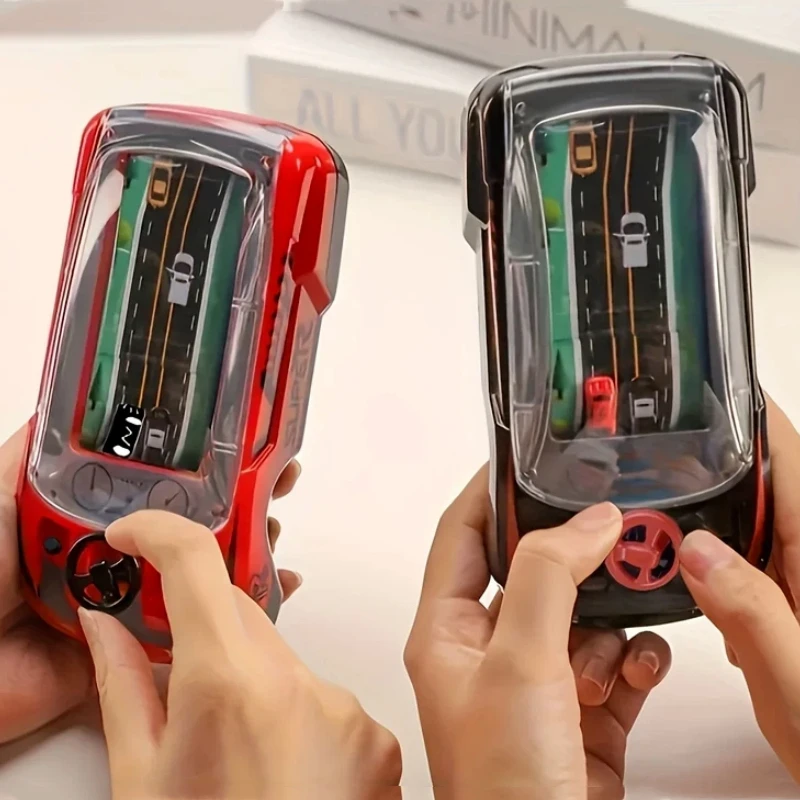 ハンドヘルド電動レーシングアドベンチャーゲームコンソール、子供向けシミュレーション運転玩具、男の子と女の子のためのステアリングチャレンジレベル付き