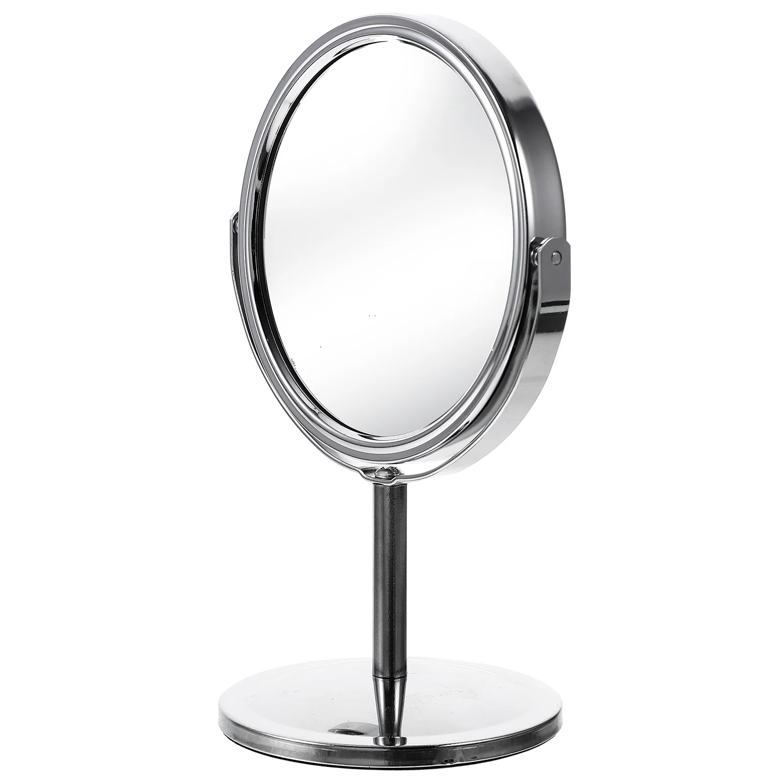 Make-upspiegel Desktop Vanity Dubbelzijdig Roterend Rond Klassiek 4 inch Zilver 360 voor kapsels Mannen Man