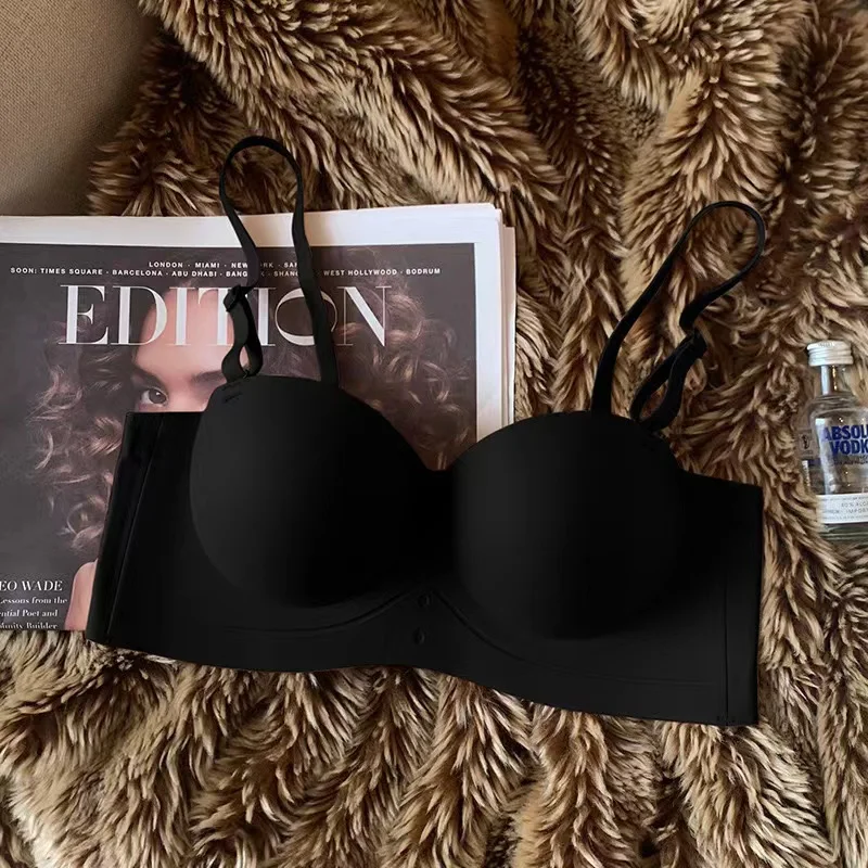 Women\'s Bra Half Cup Push Up Small Breasts Show Bigger Side Breasts Seamless Sling Bra No Wires Sexy Sling Bra