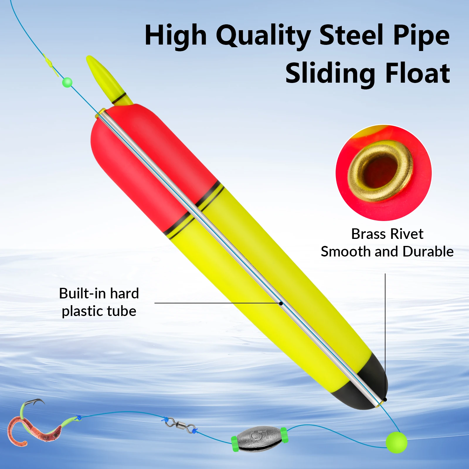 THKFISH 4pcs LED Electronic Floats EVA Plastic Luminous Night Fishing Slip Bobbers Rock Fishing Sliding Float 4in 6in 7in view 4