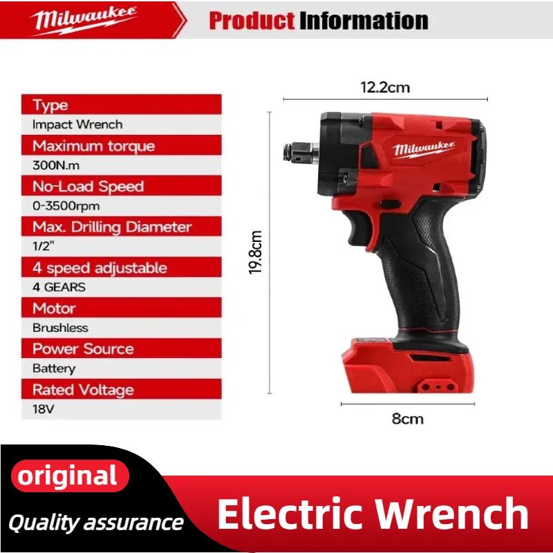 Milwaukee – clé électrique sans fil, batterie 18V, tournevis sans balais, perceuse à percussion, outils électriques, réparation de voiture et de camion