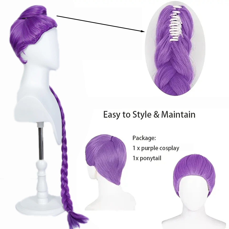 Synthetic Wig Kpop Girl Group Cosplay Wig Halloween Women mixed color Purple Synthetic Fiber Wig for Women